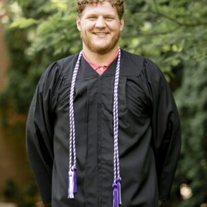 White & Purple Graduation Double Cord