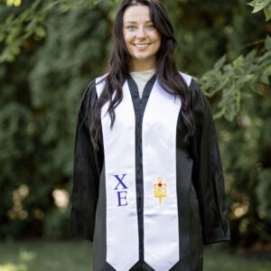 Set of 7 Historic Chi Epsilon White Stoles